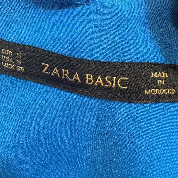 Zara Asymmetrical Sleeveless Blouse Blue - Picture 5 of 10